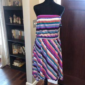 Strapless dress, high low, size large.